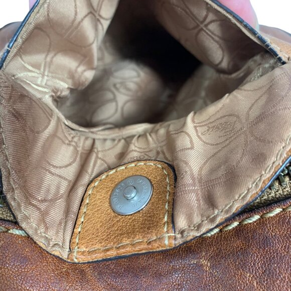 VTG FOSSIL Liberty Crossbody Bag Purse Brown Genuine Leather Adjustable FLAW - Picture 9 of 12